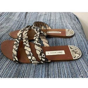 Zara Womens Snake Skin Braided Sandals